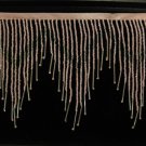 6.5" Chevron Light Pink/Silver Glass Seed & Bugle Bead Beaded Fringe Lamps, Costumes, Crafts