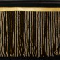 By the Yard-6.5" Gold Glass Seed Bead Beaded Fringe Lamps, Costumes, Crafts