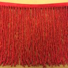 6.5" Red Glass SEED Bead Beaded Fringe Lamps, Costumes, Crafts