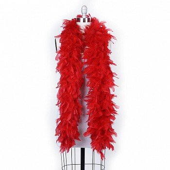 120 g gram gm RED Chandelle Feather Boa Halloween Costume Mardi gras