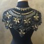 Peacock Black Gold Sequin and Beaded Shawl Bridal Wrap Shoulder Shrug