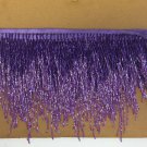 5 yard bolt-6.5" Chevron Purple/Lilac Ombré Glass BUGLE Bead Beaded Fringe Lamps Costumes