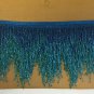 5 yd bolt-6.5" Chevron Royal Blue/Teal Chevron Ombré Glass BUGLE Beaded Fringe Lamps Costumes