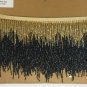 5 yd bolt-6.5" Black/Gold Chevron Ombré Glass BUGLE Bead Beaded Fringe Lamps Costumes Crafts