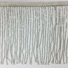 By the Yard-6.5" SILVER Glass BUGLE Bead Beaded Fringe Lamps, Costumes, Crafts