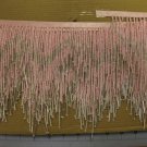 5 Yard Bolt-6.5" Chevron Light Pink/Silver Glass Seed & Bugle Bead Beaded Fringe Lamps Costumes