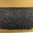 5 Yard Bolt-6.5" BLACK AB Glass BUGLE Bead Beaded Fringe Lamps, Costumes, Crafts