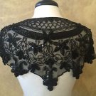Sequin Beaded Hip Wrap or Collar Shoulder Shrug Shawl Applique Black