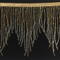 6" Silver/Gold Ombre BUGLE Beaded Fringe Chevron Lamp Costume Trim