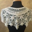 Sequin Beaded Lace Hip Wrap or Collar Shoulder Shrug Shawl Applique White
