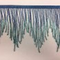 6" Royal Blue/Teal Ombre BUGLE Beaded Fringe Chevron Lamp Costume Trim
