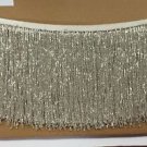 5 Yd Bolt-6" Glass SILVER/BUGLE Seed Beaded Fringe Lamp Costume Trim