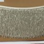 5 Yd Bolt-6" Glass SILVER/BUGLE Seed Beaded Fringe Lamp Costume Trim