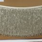 5 Yd Bolt-6" Glass SILVER/BUGLE Seed Beaded Fringe Lamp Costume Trim
