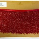 5 Yard Bolt-6" Glass RED BUGLE Seed Bead Beaded Fringe Lamp Costume Trim