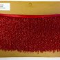 5 Yard Bolt-6" Glass RED BUGLE Seed Bead Beaded Fringe Lamp Costume Trim