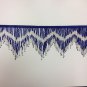6" Royal Blue Glass Seed Bugle Beaded Fringe Chevron Lamp Costume Trim by Yard