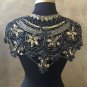 Sequin Beaded Lace Hip Wrap Collar Shoulder Shrug Shawl Applique Peacock Gold