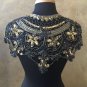 Sequin Beaded Lace Hip Wrap Collar Shoulder Shrug Shawl Applique Peacock Gold