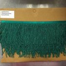 By the Yard-4" Glass GREEN Seed Bead Beaded Fringe Lamp Costume Trim