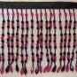 5" Pink/Blk Acrylic Glass Seed Bugle Bead Fringe Teardrop Lamp Costume per yard