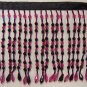 5" Pink/Blk Acrylic Glass Seed Bugle Bead Fringe Teardrop Lamp Costume per yard