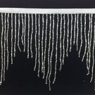 6.5/6" Silver Glass BUGLE Bead Beaded Fringe CHEVRON Lamp Costume Trim by Yard