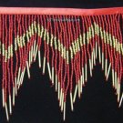 1 Yard 6.5" Red/Gold Glass Seed Bugle Beaded Fringe Chevron Lamp Costume Trim