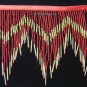 1 Yard 6.5" Red/Gold Glass Seed Bugle Beaded Fringe Chevron Lamp Costume Trim