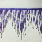1 Yard 6.5" Red/Gold Glass Seed Bugle Beaded Fringe Chevron Lamp Costume Trim