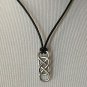 Black Leather Necklace Double Infinity Silver Charm Love Necklace Wedding Gift