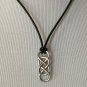 Black Leather Necklace Double Infinity Silver Charm Love Necklace Wedding Gift