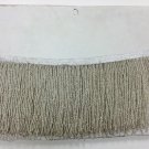 1 Yard 6.5" Silver Glass Seed Bead Beaded Fringe Lamp Lampshade Costume Trim