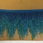5 Yard Bolt-6" Royal Blue/Teal Ombr&Atilde;&copy; BUGLE Beaded Fringe Chevron Trim Costume