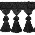 4" Black Fabric Tassel Fringe Lampshade Home Decor Trim by the Yard