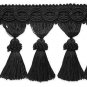 4" Black Fabric Tassel Fringe Lampshade Home Decor Trim by the Yard
