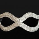 Rhinestone Masquerade Eye Mask Silver Metal High Quality Crystal Stone