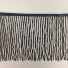By Yard-6" Glass BLACK AB/BUGLE Seed Beaded Fringe Lamp Costume Trim IRIDESCENT