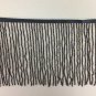 By Yard-6" Glass BLACK AB/BUGLE Seed Beaded Fringe Lamp Costume Trim IRIDESCENT