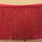 1 Yard 6.5" Red Glass Seed Bead Beaded Fringe Lamp Lampshade Costume Trim