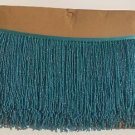 1 Yard 6.5" Turquoise Glass Seed Bead Beaded Fringe Lamp Lampshade Costume Trim