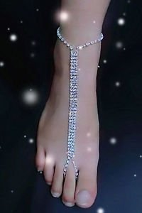 Rhinestone Barefoot Sandals Anklet Beach Wedding Foot Jewelry
