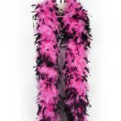 NWT Thick 120g Chandelle Feather Boa Hot Pink/Black Flapper Burlesque Costume