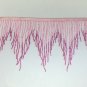 By Yard-6" Light Pink/Hot Pink Ombre BUGLE Beaded Fringe Chevron Lamp Costume Trim
