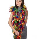 Thick 120g Chandelle Feather Boa Rainbow Mix 6ft Flapper Burlesque Costume