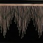 6" Pink/Silver Glass Seed Bugle Beaded Fringe Chevron Lamp Costume Trim by Yard
