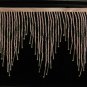 6" Pink/Silver Glass Seed Bugle Beaded Fringe Chevron Lamp Costume Trim by Yard