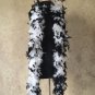 NWT Thick 120g Chandelle Feather Boa white/Black 6ft Flapper Burlesque Costume