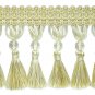 By Yard-4" Gold Ivory Beaded Tassel Fabric Fringe Lampshade Curtain Costume Trim