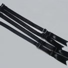 4 pc Empire Intimates Heavy Duty Replacement Garter Strap Straps Set Black w/Metal Hardware Satin